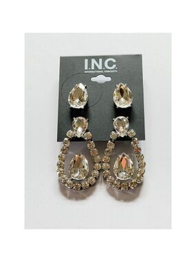 INC International Concepts Silver Teardrop Earrings